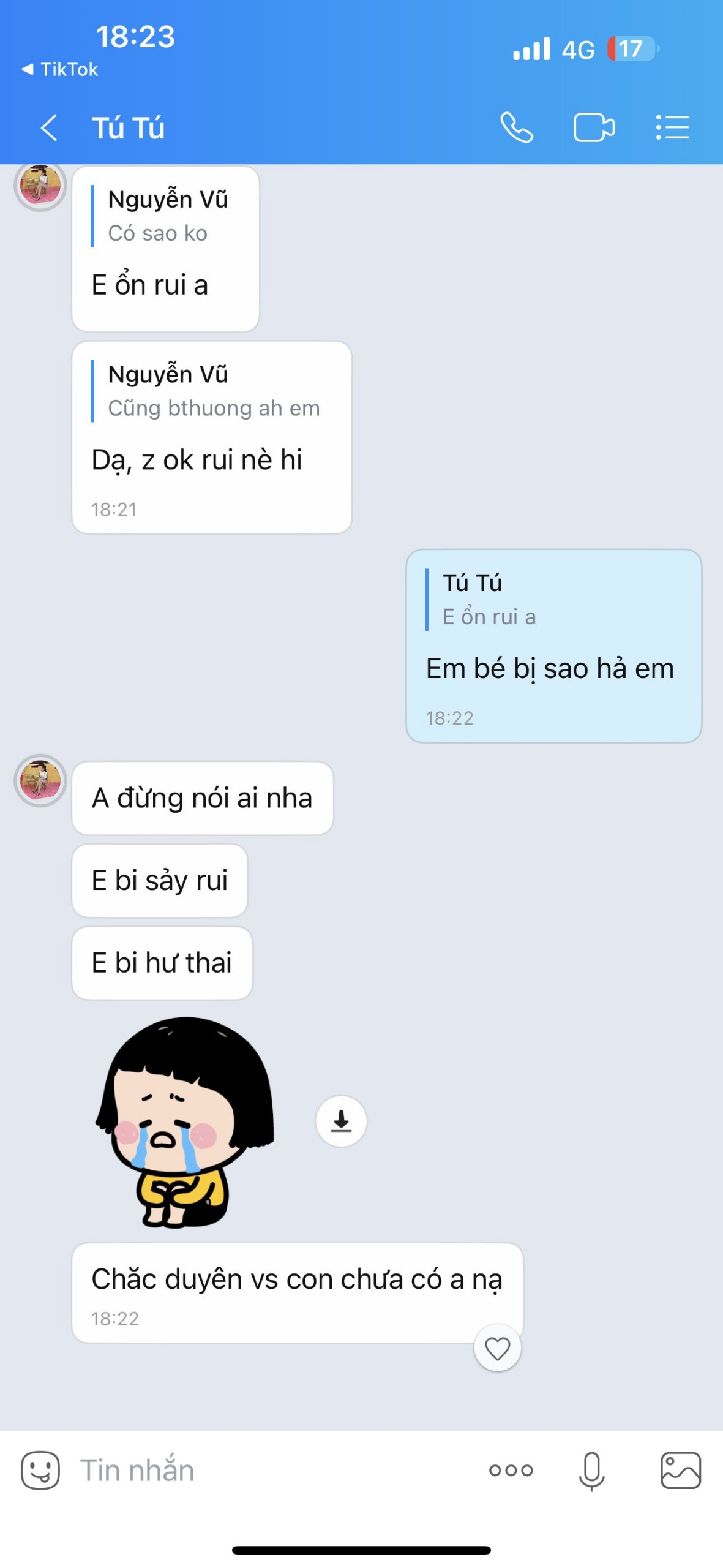 Tú bị xảy thai (bye bé bi)