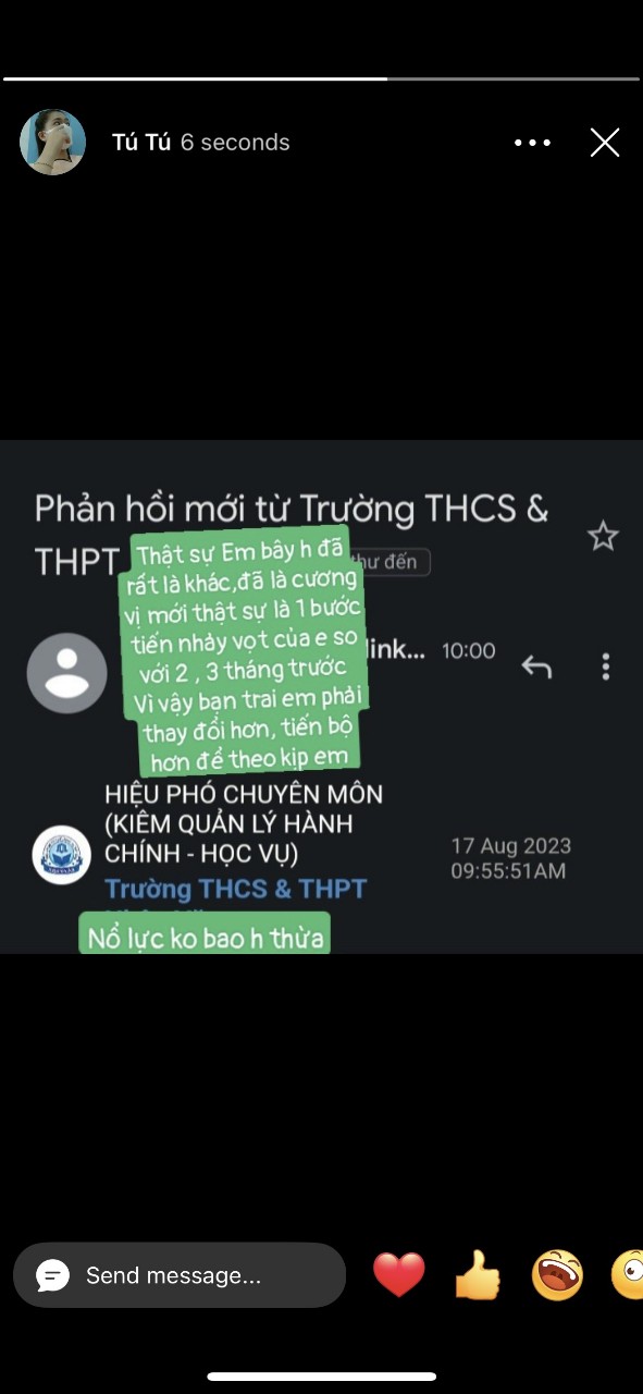 Em đã trở thành một cương vị khác, bạn trai cần cố gắng nhiều