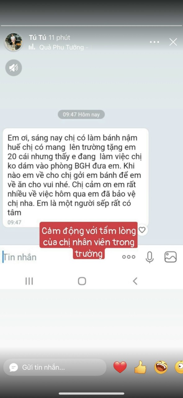 Cảm động với tấm lòng của chị nhân viên trong trường